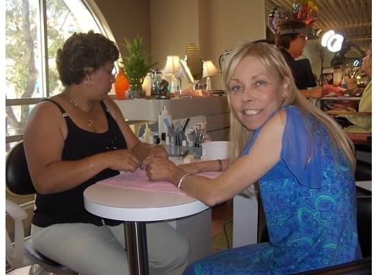 One of Mom's favorite things to do- getting her nails done
