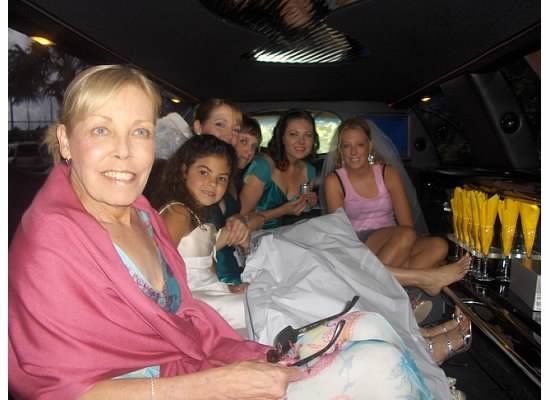 Limo ride on the way to Samm's wedding