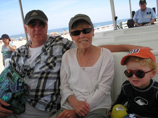 Will with Grandmom and Grandpa, Ocean City Family Vacation 2012
