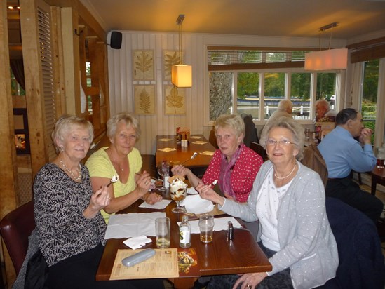 Sisters at Lunch. Marion with Marjorie, Margaret & Linda (Unfortunately Janet was at work)