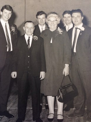 Dad with his mum, dad and three brothers.