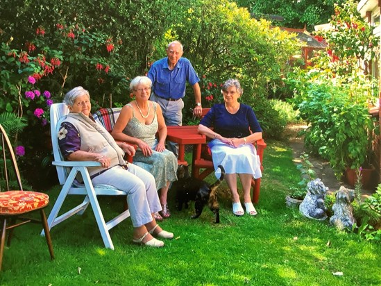 Patsy’s back garden with Ted and Betty Rickwood and Fred and Maureen.