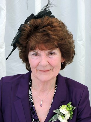 Mum looked amazing in purple, her favourite colour 