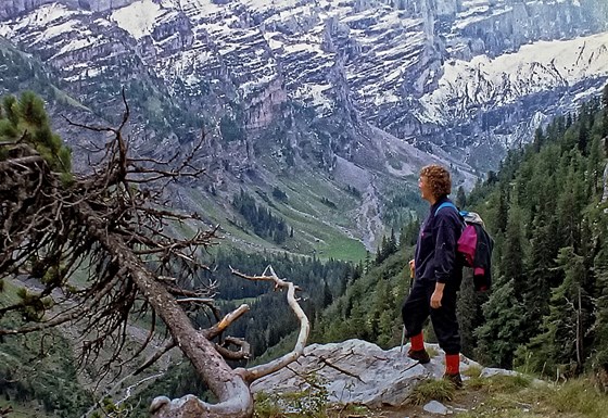 in the swiss alps.   "I love to roam those lonely places"