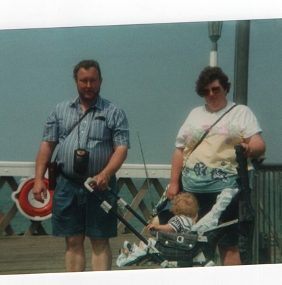 my dad & mum on ryde pier
