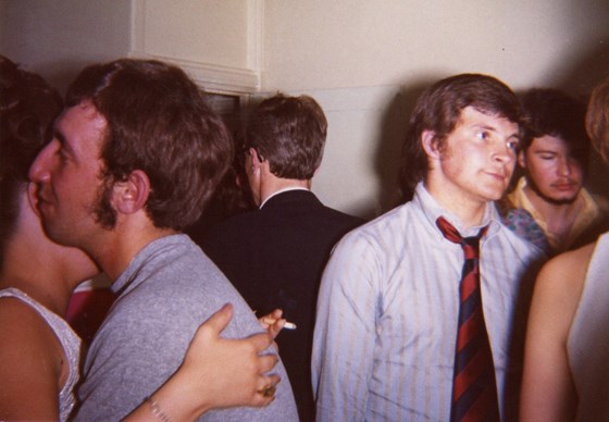 Andrew partying mid '60s school friends Ray Hodges left Ken Clothier behind, photo by Dave Cordell.