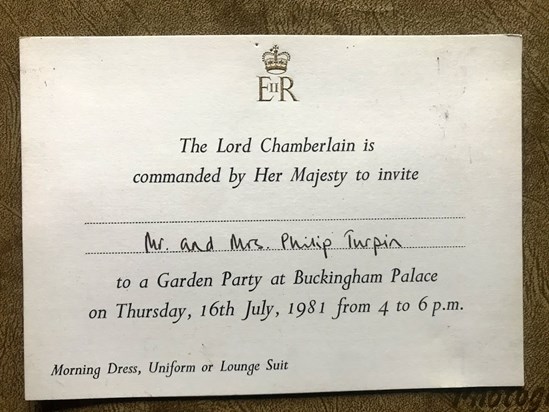 Buckingham Palace invitation