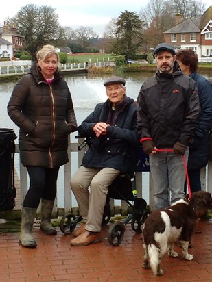 Beckie, Dick and Chris by Lindfield Pond 2018