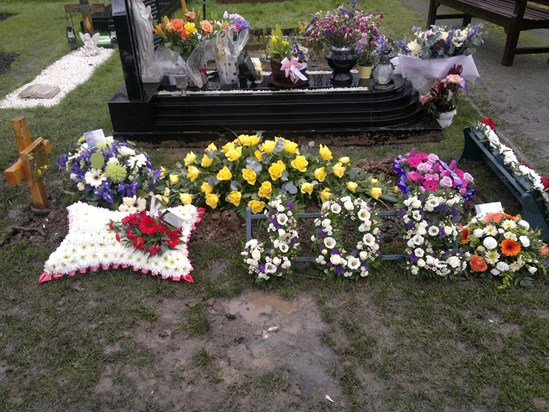 Flowers at Dads Grave