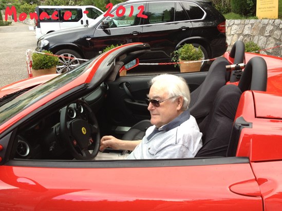 Dad in a Ferrari, he always loved cars!