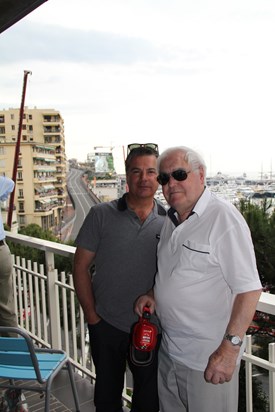 Dad and me just before the start of GP in Monaco