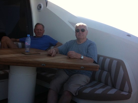 Dad on the boat near Villefranche 