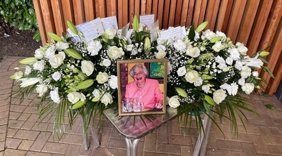 Floral tribute for the late Joan Bonnett