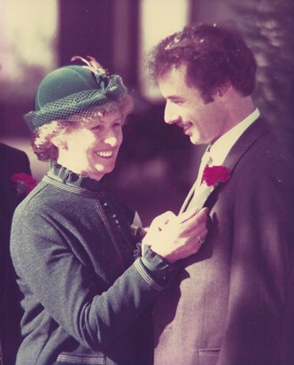 Mum and Barry on his and Lesley's wedding day