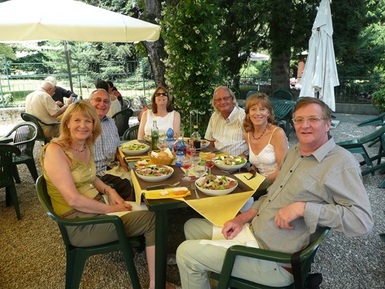 Lovely lunch at Lake Maggiore to celebrate our 40th Wedding Anniversaries in 2013.