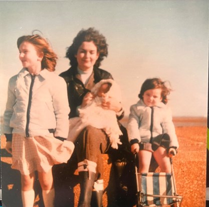 Mum with her three girls - must be 1980 