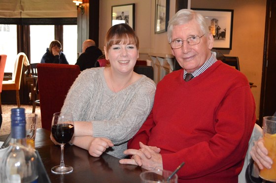 John's Birthday Celebration at the Chequers pub in March 2013 - A lovely picture of John and Holly together!