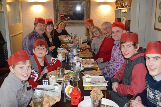 John surrounded by his family at Christmas 2014