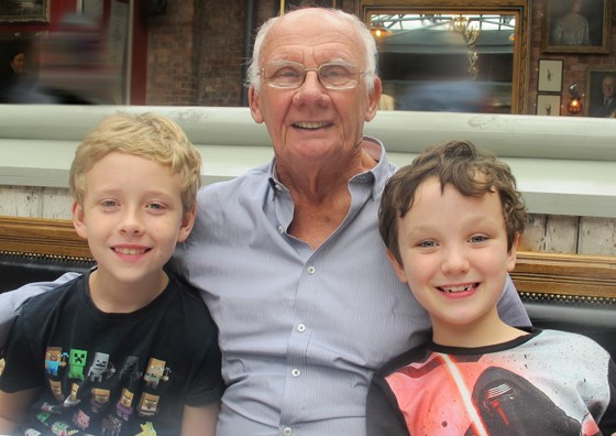 With his two grandsons