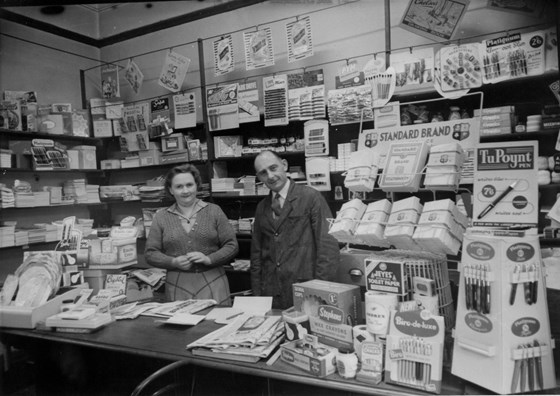 Sally's mum and dad in the shop