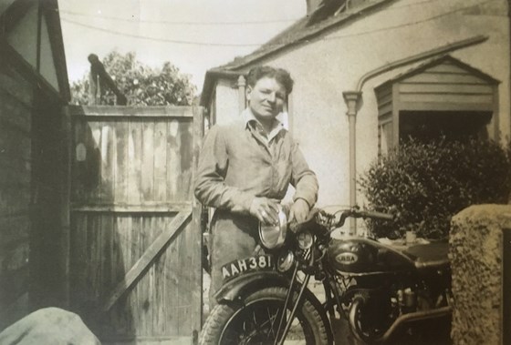 Young John Holliday - motorbike enthusiast!