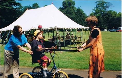 Granny and Mum take Moira for a bike ride 1996