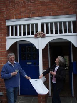 Unveiling the plaque for Moira's House. 15-05-2009