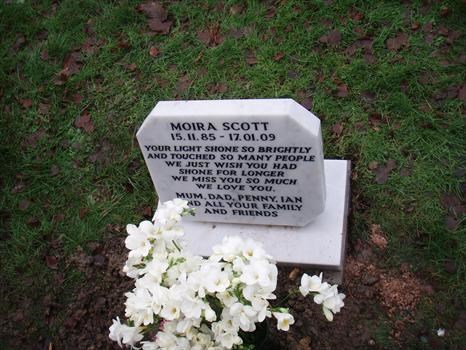 Moira's memorial stone