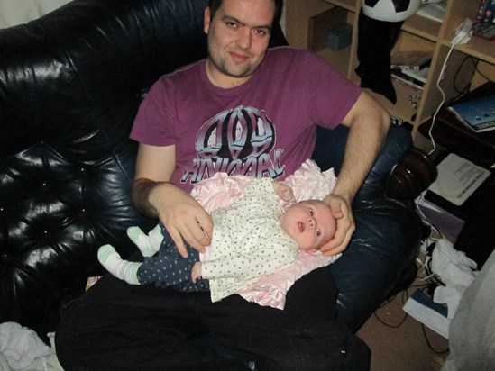 Pete with baby Molly, April 2013