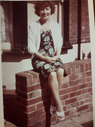 Edna outside a house of Fred's relatives 1960's