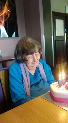 Edna celebrating her 90th Birthday. April 2015