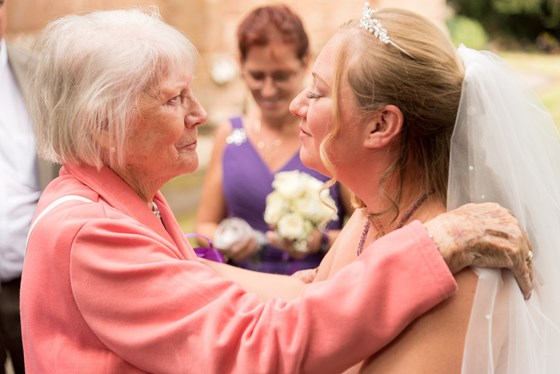 Christelle & Gran, getting the pep talk 'look after each other' wedding day, sept 18