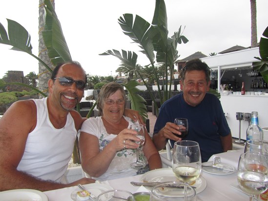 Judy, Bob and Nader in Lanzarote. Great Memories xx