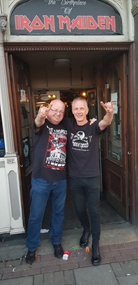 Me and JD outside The Cart & Horses, Maryland Point. The 'birth place of Iron Maiden' in 2019