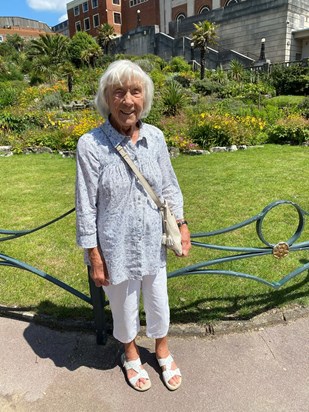 Aunty Beryl in Bournemouth, July 2021, revisiting where she and Phil spent happy days on their honeymoon. DA2B4D57 4713 4756 9376 24CDB9CD86E2
