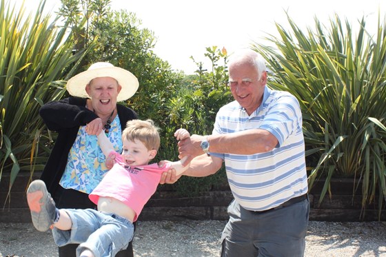 Bailey with Nana and Grandad on holidays, June 2013