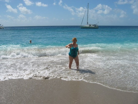 Emerging from the deep, Shell Beach, St Barth