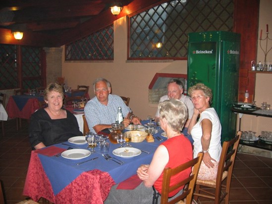 Hazel, Ray,Gwyneth, David, Judy in Sardinia