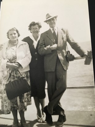 Betty with her mum  and Dad in Hastings late 1950s