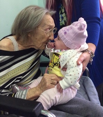 Nan and great~great~granddaughter Caitlynn