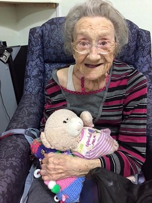 Nan with her sleeve and bear