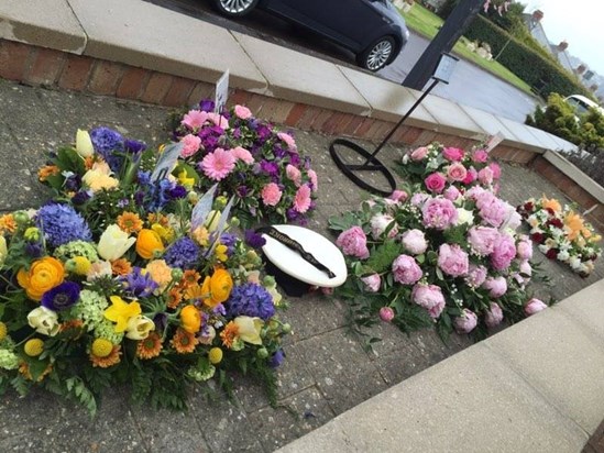 All of the beautiful tribute flowers at Mums funeral.