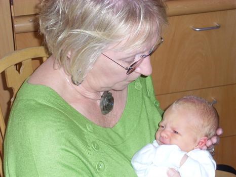 Rosemarie with her 1st Grandchild, Cormac Patrick at 1 day old! 2008