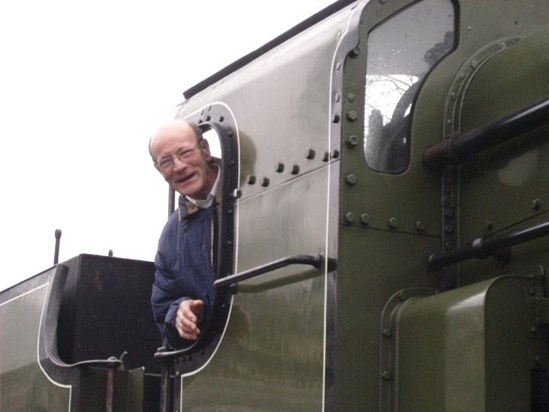 Back on the footplate on Dad's 65th.  Young again!