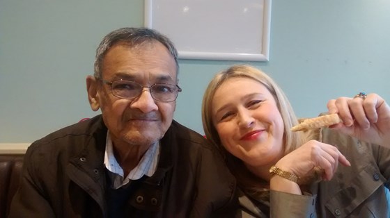 Dad and Louise at Dad's favourite cafe, Daniels at Windsor