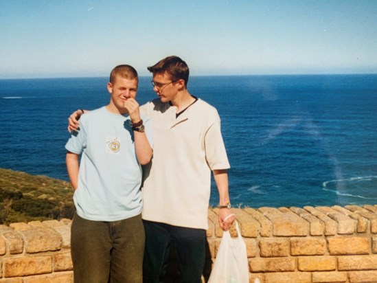 Fraser and Nic, Table Mountain, South Africa Tour 1999