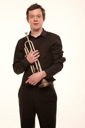 Fraser with his trumpet