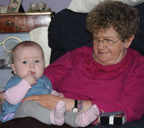 With great granddaughter Lily 