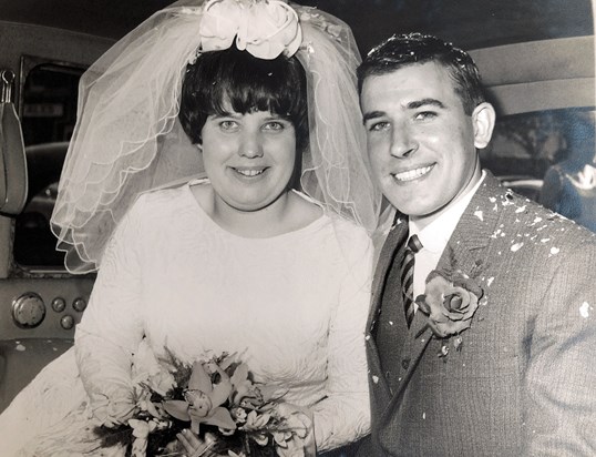 Mum and Dad - Glennys and Stan wedding day 10th Sep 1966