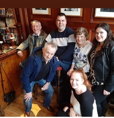 Jerry with his nephew Donagh, sister Betty, brother in law John and his nieces Michelle and Nichola